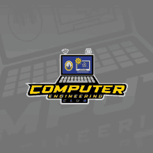 a computer engineering club logo with a laptop