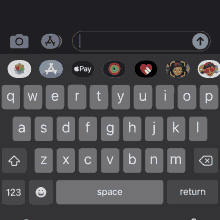 a screenshot of a keyboard with icons for apple pay and app store