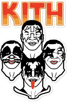 a sticker that says kith on it with a kiss band