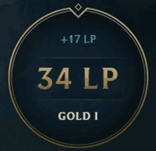 a circle with 34 lp gold i written inside of it