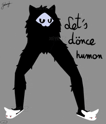 a drawing of a monster with the words let 's dance humon written on it