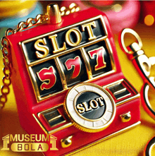 a red and gold slot machine with the word slot on it