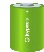 a green battery has joypixels written on the side