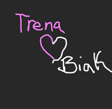 a drawing of trena and biak with a heart