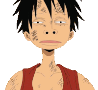 monkey d luffy from one piece has a few scars on his face and neck