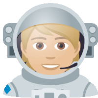 an illustration of a woman wearing an astronaut 's helmet with a microphone