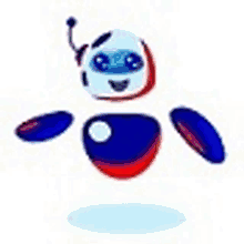 a cartoon illustration of a robot with a red , white and blue body .