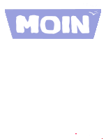 a purple sign that says moin with a bird on it