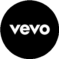 a black circle with the word vevo in white on it