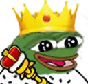 a cartoon frog wearing a crown and holding a crown .