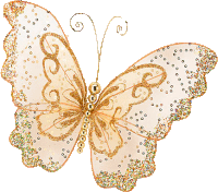 a pink and gold butterfly with a swirl on its tail is on a white background