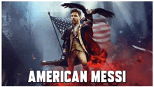 a poster for american messi shows a man holding a gun