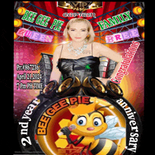 a poster for bee gee pie queen captain family breed