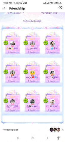 a phone screen shows a friendship list of people