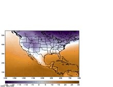 a map of the united states showing a temperature range of -15 to 30 degrees