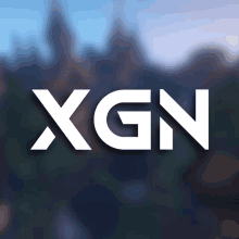 a logo for xgn is displayed in front of a blurry background