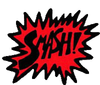 a red star with the word smash written in black