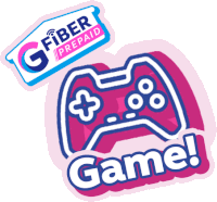 a g fiber prepaid sticker and a game controller sticker