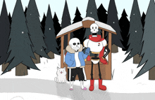 a cartoon drawing of sans and papyrus standing next to each other