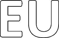 a black and white drawing of the letter u on a white background .