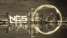 a black and white photo of a city skyline with the words ncs on it