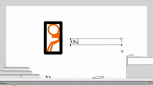 a computer screen shows a drawing of a man and the word oh