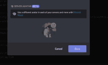 a screenshot of a server avatar beta with a cat in a circle