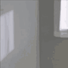 a blurred image of a room with a window and a white wall .