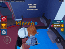 a screenshot of a video game with the name minsebe