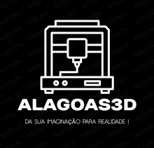 a logo for algoas3d shows a 3d printer