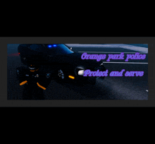 orange park police protect and serve poster with a police car