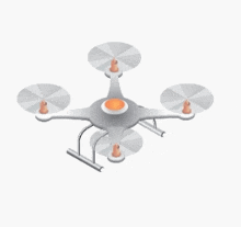 an illustration of a drone with four propellers on a white background .