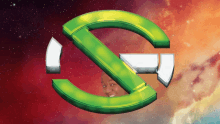 a green letter s with a white arrow in the middle