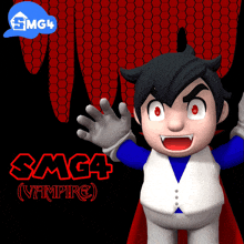 a cartoon character with the name smg4 vampire written on it