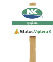 a sign that says nk syngenta status vipera 3 on it