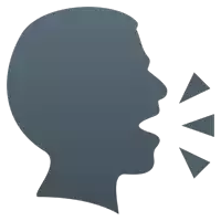 a silhouette of a man 's head with his mouth open and triangles coming out of it