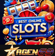 a poster that says best online slots agen 69