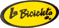 a yellow sign that says la bicicleta in black letters