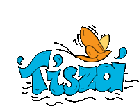 a cartoon drawing of a butterfly flying over the word tiszai