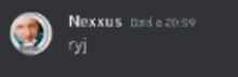 a blurred image of a person 's face with the name nexxus on it