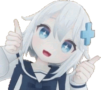 a 3d anime girl is giving a thumbs up .