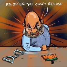 a cartoon of a man with an offer you can 't refuse on it