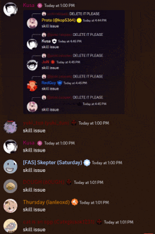 a screenshot of a discord chat with the name kusa on the top left