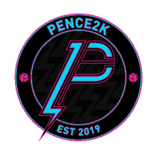 a logo for pence2k with a lightning bolt in the middle