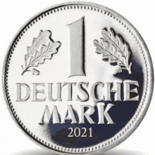 a silver coin that says deutsche mark 2021 on the front