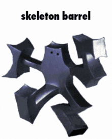 a picture of a skeleton barrel with a ghost on it