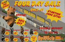 an advertisement for a four day sale starting june 27th