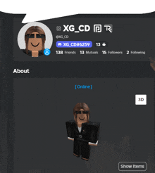 a screenshot of a roblox account with the name xg_cd written on it