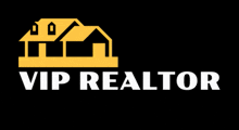 a logo for vip realtor with a yellow house