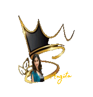 a picture of a woman with a crown and the name angita on the bottom